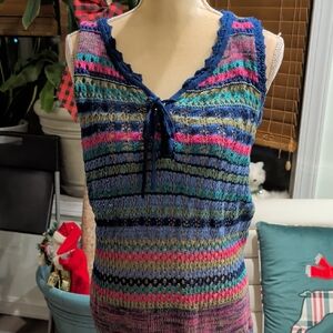 Jessica Simpson Multicolor Knit Maternity Sleeveless Top Medium